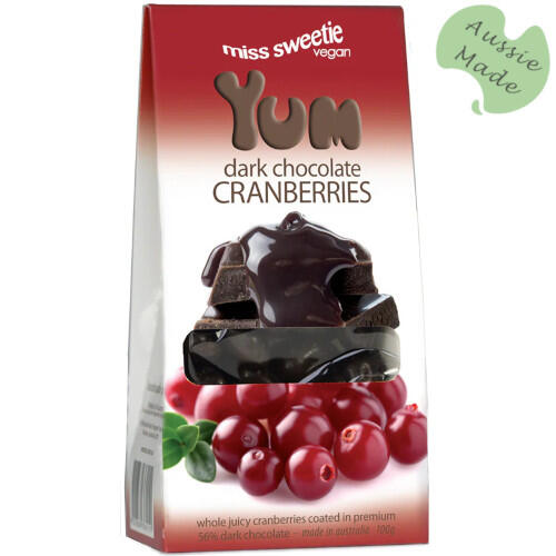 Miss Sweetie Dark Choc Cranberries 80g