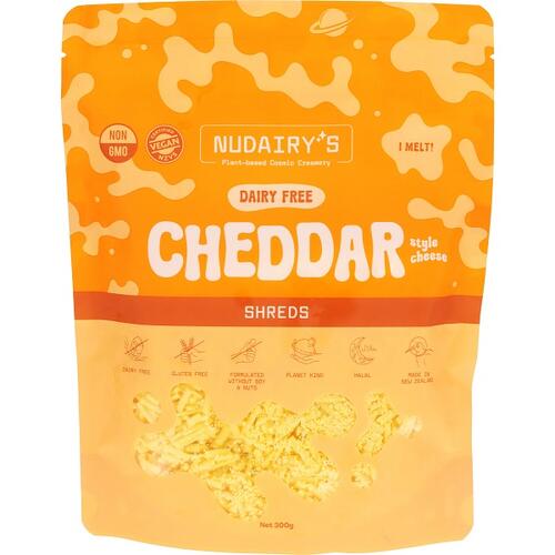 NuDairy Cheddar Style Cheese Shreds 300g