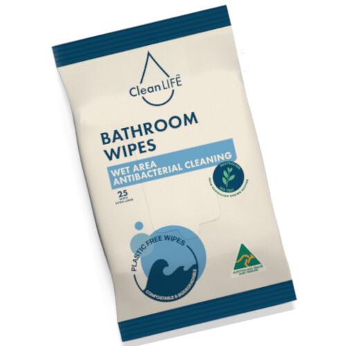 CleanLife Antibacterial Bathroom Wipes 25pk