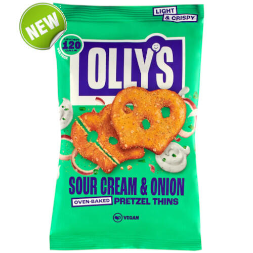 Ollys Sour Cream & Onion Pretzel Thins 140g